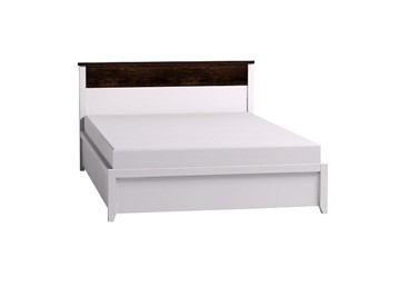 1,5 спальная кровать Норвуд 33 с гибкими ламелями металл, Белый-Орех шоколадный в Уссурийске