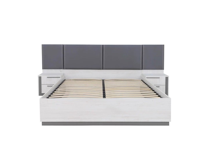 Кровать с подъемным механизмом полутороспальная Винтер-14, винтерберг/темно-серый/спейс графит в Уссурийске - изображение 4