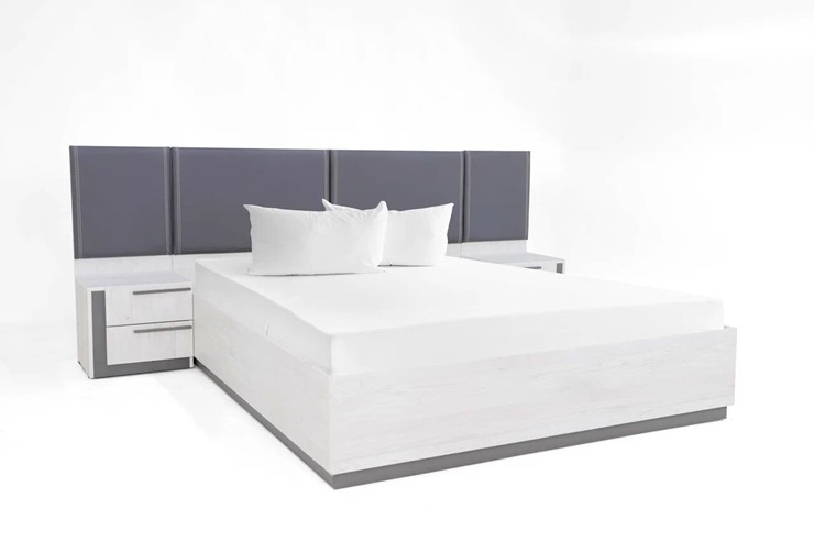 Кровать с подъемным механизмом полутороспальная Винтер-14, винтерберг/темно-серый/спейс графит в Уссурийске - изображение 5