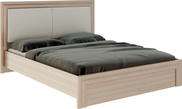 Кровать 2-спальная Глэдис М31 (Шимо светлый/Белый текстурный) во Владивостоке - изображение