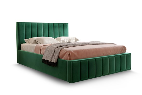 Кровать с основанием Вена 1800, Велюр Мора зеленый в Артеме - изображение