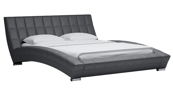 Кровать спальная Оливия 160 арт. Марика 485 к/з (серый) с основанием во Владивостоке - изображение
