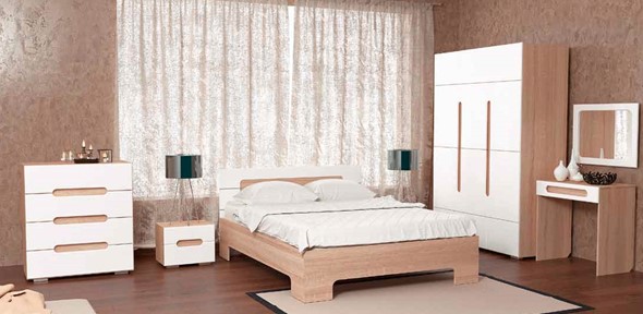Модульная спальня Некст, цвет дуб сонома/белый во Владивостоке - изображение
