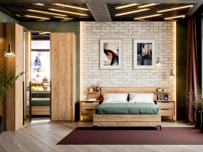 Модульная спальня Норд №3, Дуб золотой во Владивостоке - изображение