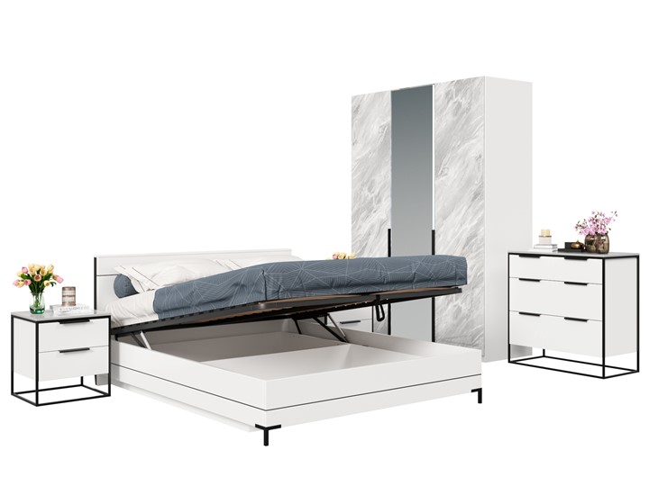 Модульная спальня Норд №5, Белый/Статуарио в Артеме - изображение