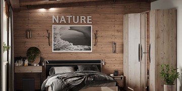 Спальный гарнитур Nature №4, Гаскон Пайн-Черный во Владивостоке
