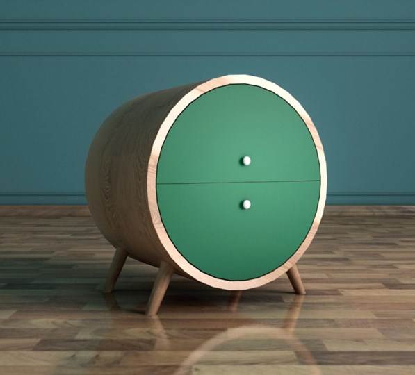 Прикроватная тумба Ellipse (EL10G) круглая с ящиками в Уссурийске - изображение 1