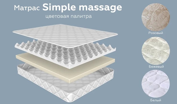 Беспружинный матрас Simple massage 18 во Владивостоке - изображение 1