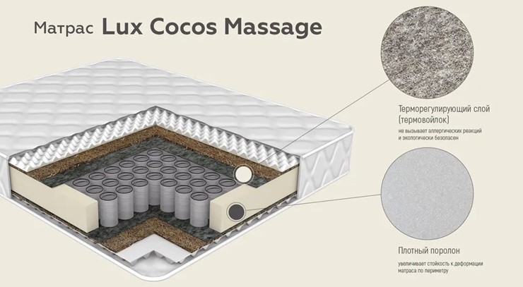 Матрас Lux Cocos Massage 24 во Владивостоке - изображение 1