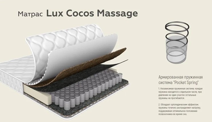 Матрас Lux Cocos Massage 24 во Владивостоке - изображение 4