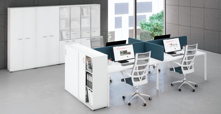 Офисный набор мебели А4 (металлокаркас DUE) белый премиум / металлокаркас белый в Уссурийске - изображение 1