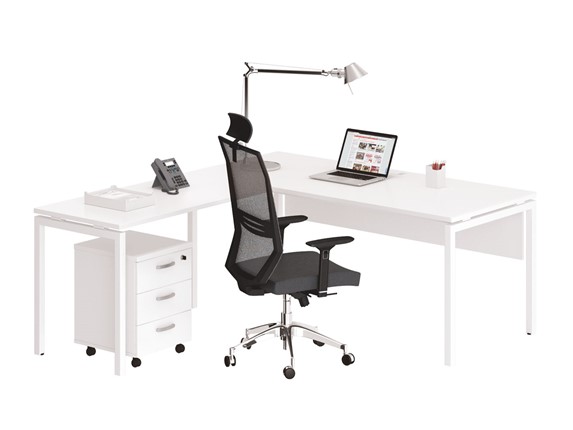 Офисный набор мебели А4 (металлокаркас DUE) белый премиум / металлокаркас белый в Уссурийске - изображение