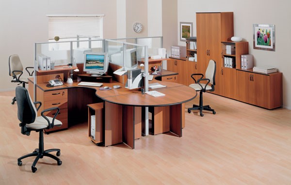 Комплект офисной мебели ДИН-Р (французский орех) во Владивостоке - изображение 1