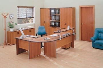 Комплект офисной мебели ДИН-Р (французский орех) во Владивостоке - предосмотр 3