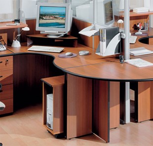 Комплект офисной мебели ДИН-Р (французский орех) во Владивостоке - предосмотр 7