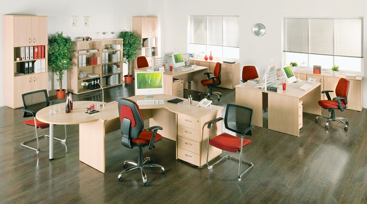 Набор мебели в офис Формула (вяз светлый) во Владивостоке - изображение