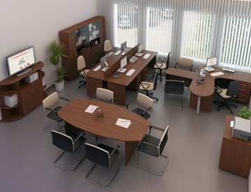Офисный комплект мебели Комфорт №3 (французский орех) во Владивостоке - предосмотр