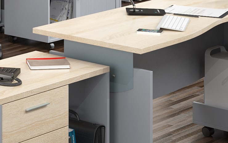 Комплект офисной мебели OFFIX-NEW для 4 сотрудников с двумя шкафами в Уссурийске - изображение 2