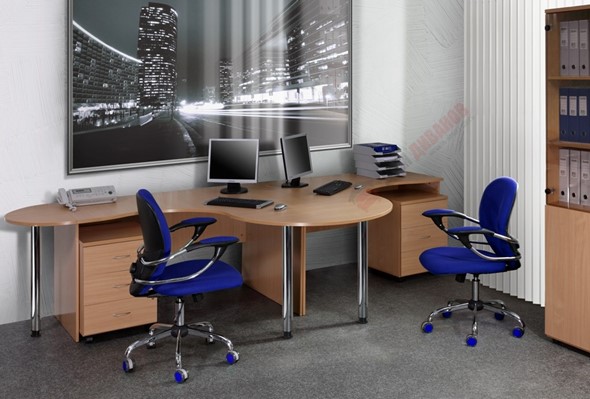 Комплект офисной мебели Референт, фасад бук светлый в Артеме - изображение