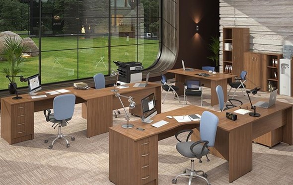 Комплект офисной мебели IMAGO три стола, 2 шкафа, стеллаж, тумба во Владивостоке - изображение