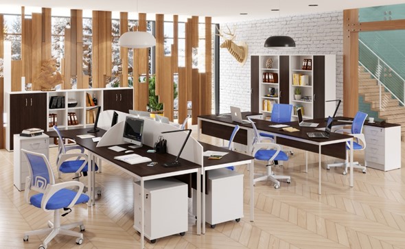 Офисный комплект мебели Imago S - два стола, две тумбы во Владивостоке - изображение