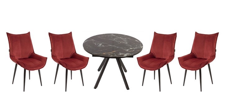Обеденная зона стол Олимп, 4 стула Осло в Артеме - изображение