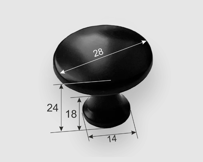 Ручка кнопка 0010 (0) Черный матовый во Владивостоке - изображение 1