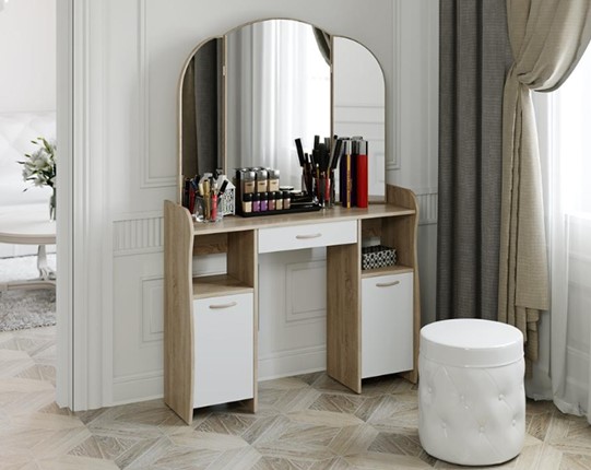 Стол туалетный София Т2, цвет Дуб сонома/Белый в Артеме - изображение