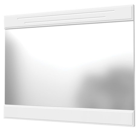 Настенное зеркало Олимп с декоративными планками (белый) во Владивостоке - изображение