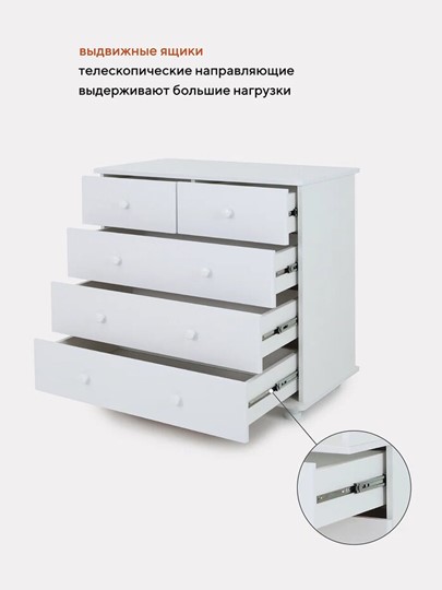 Комод для новорожденных Фортуна 800/5 (арт.79) МДФ (белый) NEW во Владивостоке - изображение 11