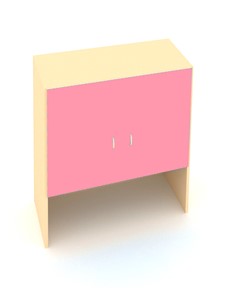 Распашной детский шкаф ДШ-1 ЛДСП  Беж + Розовый в Артеме