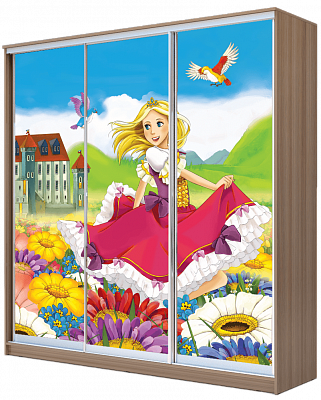 Шкаф 3-дверный ХИТ 24-20-777-11, Принцесса, Вариант №1, шимо темный во Владивостоке - изображение