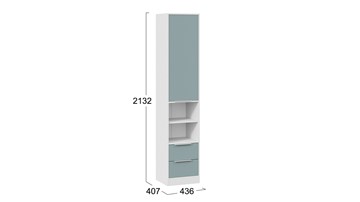 Шкаф комбинированный Марли (Белый/Серо-голубой) в Находке - предосмотр 5