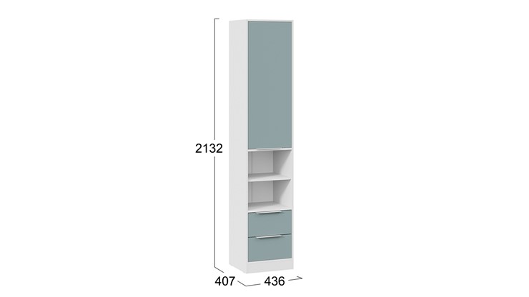 Шкаф комбинированный Марли (Белый/Серо-голубой) в Находке - изображение 5