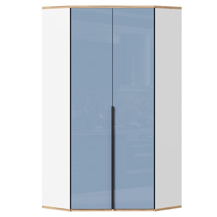 Угловой детский шкаф Урбан 528.060, белый/капри синий в Находке - изображение