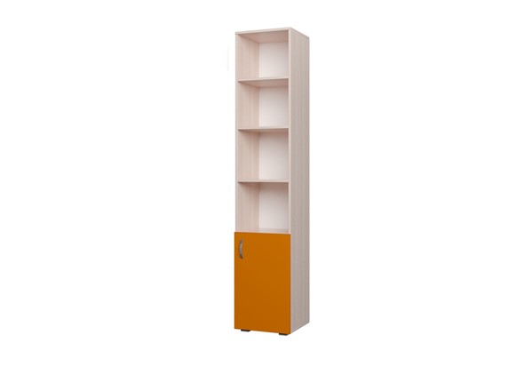 Детский шкаф-пенал 400 1Д Млечный дуб, Оранжевый в Находке - изображение