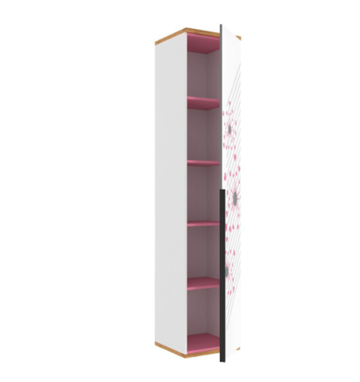 Шкаф одностворчатый Урбан 528.040, белый/розовый во Владивостоке - изображение 1