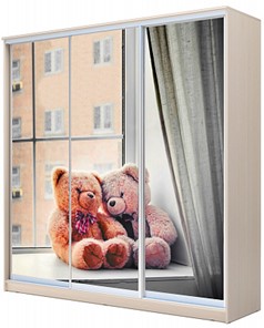 Детский шкаф Хит-23-18/2-777-26, Мишки на окне Дуб млечный во Владивостоке