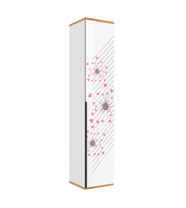 Шкаф одностворчатый Урбан 528.040, белый/розовый в Уссурийске