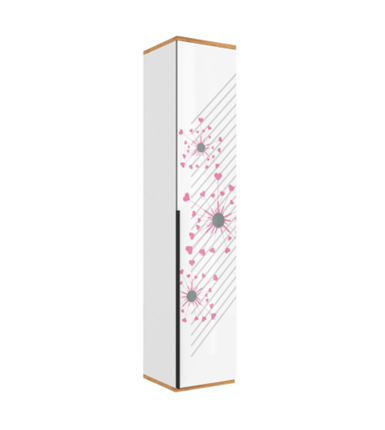 Шкаф одностворчатый Урбан 528.040, белый/розовый во Владивостоке - изображение