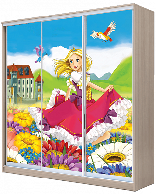 Шкаф 3-дверный ХИТ 22-4-18-777-11, Принцесса шимо светлый во Владивостоке - изображение