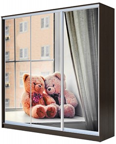 Детский шкаф Хит-22-18/2-777-26, Мишки на окне Венге во Владивостоке