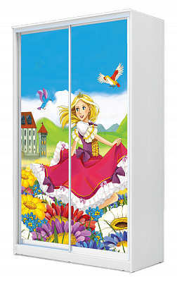 Шкаф-купе детский ХИТ 22-15-77-11, Принцесса, Белая шагрень во Владивостоке - изображение