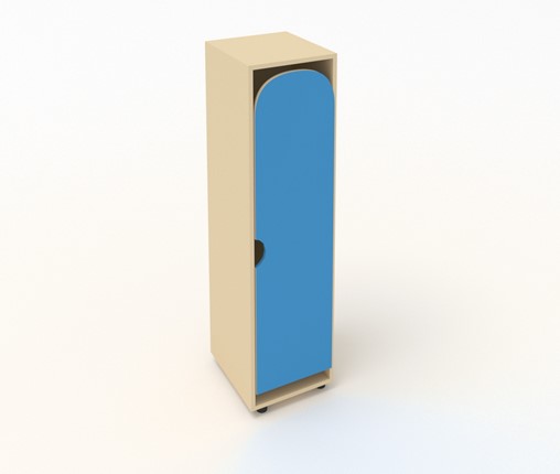 Детский шкаф-пенал ШГ1 Беж + Синий в Артеме - изображение