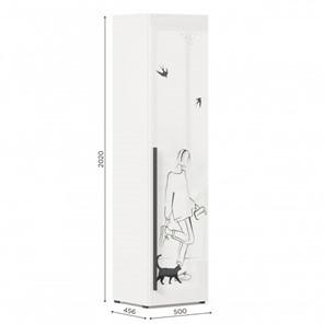 1-створчатый шкаф Джоли Тип 1 ЛД 535.010, Серый шелк в Артеме - предосмотр 2