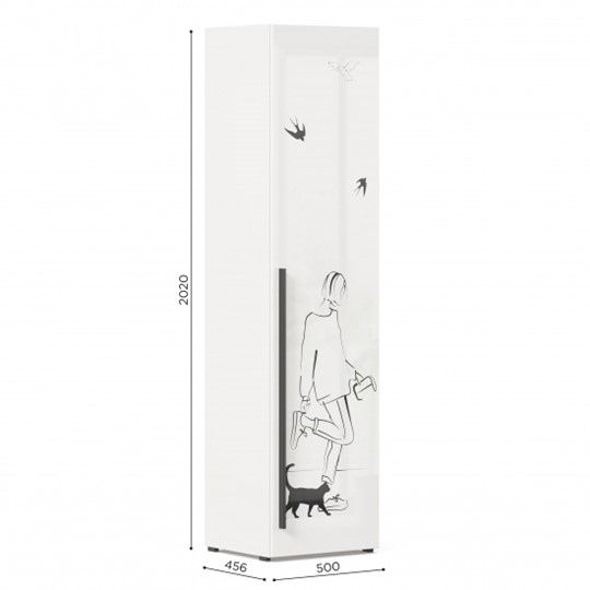 1-створчатый шкаф Джоли Тип 1 ЛД 535.010, Серый шелк в Артеме - изображение 2