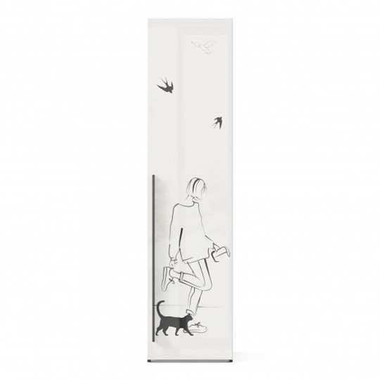 1-створчатый шкаф Джоли Тип 2 ЛД 535.020, Серый шелк в Артеме - изображение 1