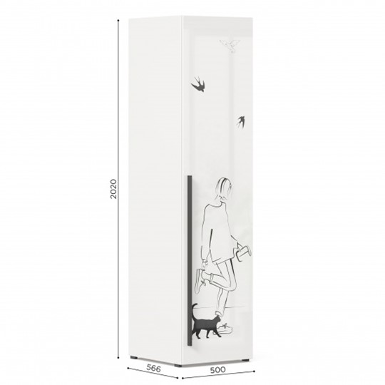 1-створчатый шкаф Джоли Тип 2 ЛД 535.020, Серый шелк в Артеме - изображение 2
