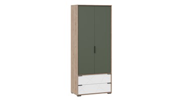 Шкаф для одежды комбинированный Лео ТД-410.07.22 (Гикори джексон/Белый матовый/Дымчатый зеленый) во Владивостоке