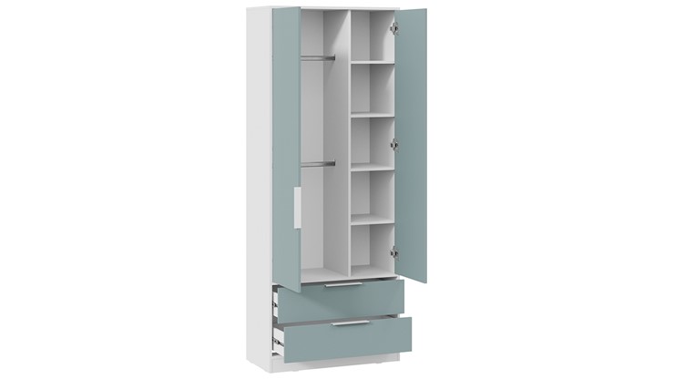 Шкаф для одежды Марли (Белый/Серо-голубой) в Артеме - изображение 2